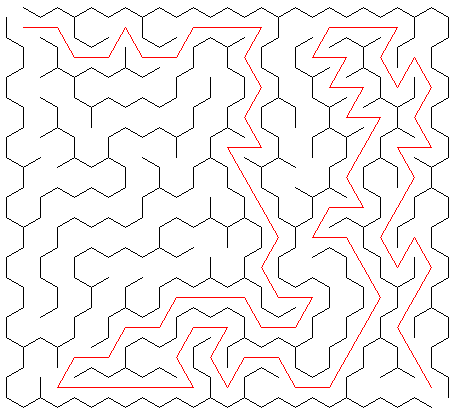 Vond je de oplossing van zeshoekige doolhof #5?